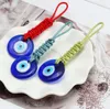 Tureckie złe oko Klucz Klucz 30 mm Lucky Blue Eye Charm Weave Bieczak klęcznikowy dla mężczyzn Key Klucz