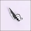 Pins Brooches Cartoon Cute Cat Knife Funny Dagger Shape Women Brooches Simplicity Popenamel Pin Lapel Badges Brooch Jewelry Exquisi Dhvmp