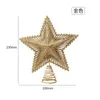 Christmas Decorations Pentagram Tree Top Decor Sequin Hollow Radiation 3D Star Merry For Home Xmas Ornament Navidad