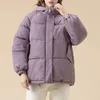 Dames down jas oversized zachte polyester vrouwelijke gewatteerde capuchon jas voor herfst winter rits puffer parka kleding