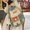 Rozet Toka Backpack Kadınlar Su Geçirmez Renk Patchwork Sırt Çantaları Teenage Girl School Bag Fantezi Öğrenci Kitap Çantası 220815