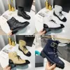 Designer Boots Classic Women Crystal Calf Leather Ankle Boots Desert Strap Fashion Rois Boot Luxury Non-Slip Winter Shoes Storlek 35-40