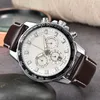 Luxury men's fashion sports watch Quartz movement multi-function timing calendar Waterproof leather watch
