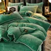 Conjuntos de cama Conjunto de veludo de leite de leite de inverno outono com travesseiros de cama de edredom Brophases Luxury Soft quente Camas de casal caseiras