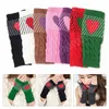 Gants tricotés sans doigts pour femmes, mode automne hiver, cœur d'amour, mitaines douces et chaudes pour filles, sport, conduite, cadeau doux