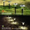 Solar Lawn Light RGB Garden Ground Plug -lampor Utomhus Vattentäta gatulampor Rostfritt stål Glasbelysning