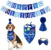 Robe de chien anniversaire bandana chapeau écharpe des fournitures de fête avec un mignon à nœud papillon