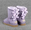 style Hot Sell fashion 3280 ribbon bow middle tube women snow boots sheepskin warm boots free transport