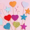 Forniture festive da 10 pezzi colorati topper topper heart star dessert decorazioni bandiere di buon compleanno festa della doccia baby shower wedding