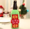 Julstickad vinflaska Cover Party Favor Xmas Beer Wines Väskor Santa Snowman Moose Beers Bottles Covers Wly935