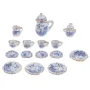 15Pcs 112 Miniature Porcelain Tea Cup Set Flower Tableware Kitchen Dollhouse Furniture Toys For Children Cups 220725