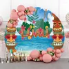 Party Decoration Birthday Backdrop Custom Background Round Hawaii Beach Vacations Decorations Children's Backdrops Pozone