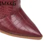 Boots Classic geborduurde westerse cowboy voor vrouwen lederen cowgirl hoge hakken schoenen midden kalf vrouw 221017