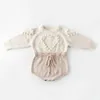 Barboteuses 0-24M Automne Hiver Infantile Enfant Bébé Fille Vêtements Tricotés Barboteuse Combinaison Tenues 221018