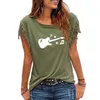 Гитарная музыка с печеночной футболкой для женской футболка хлопковая рукава смешная летняя футболка для женщин для женщин MX200721