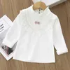 And New Autumn Spring Girls Basic Shirts Cotton Kids Tops White T Shirt For 6M 5 Years Long Sleeve Baby Girl Clothes