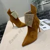 Luksusowe projektanci buty kostki sukienka Bute Sheepskina Crystal Diamond ananas Aquzzura Firenze Evening Slingback Skórzowe pompki 10 cm wysokie buty do-stóp buty