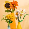 Mini blocs de construction fleur Rose tournesol œillet Bouquet en pot modèle assemblé brique jouet pour enfants cadeau décorations pour la maison