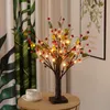 Nowatorskie dekoracje świąteczne sztuczne złote/czerwone lampa drzewa owocowego Luminous LED rośliny doniczkowe do domu ozdoby do salonu domowego
