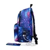 Men Canvas School Laptop Backpack Galaxy Star Universe Space USB opladen voor tieners jongens student meisjes tassen reizen mochila 211029