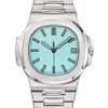 U1 Top AAA Luxury ST9 Nautilus 5711 Relojes 40 mm 2813 Movimiento Mecánico transparente Automático Baby Blue 170 Aniversario Reloj para hombre Hombres Wristwatc250i