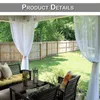 Curtain Waterproof Outdoor Patio Voile Sheer Curtains Summer Thermal Insulated Tulle Divider Lawn Yard Pergola Window Treatment