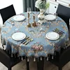 Tail Toil Trots Rose Europese Verdikte Ronde Tafel Doek Neil Jacquard Tafelkleed Woonkamer Koffietafel Cover Kwastje