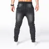 Herr jeans män mode tvättade arbetskläder vårens höstsportbyxor multi ficka casual mens street slitage denim