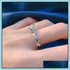 Solitaire Ring funkelnde Frauen 925 Sterling Sier Ring Zwei Ton 18k Ros￩gold Sapphire Prinzessin Ehering Engagement Party Annive Dhyzi