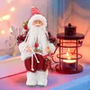 Christmas Decorations Santa Claus Statue Standing Holiday Figurine Collection Xmas Tree Hanging Decor Traditional Doll Ornaments