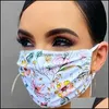 Designer Masques Lavable Oreille Type De Suspension Mascarilla Tissu Pin Fleurs De Protection Bouche Respirateur Antipoussière Masque Adt Utiliser Sport Dhmxr