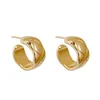 18k Guld rostfritt stål C Formstudörhängen för kvinnor Girls Luxury Brand Designer örhängen öronringar smycken2567324