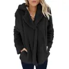 Kvinnors päls kvinnor höst vinter tjocka varm sammet faux kappa långärmare jacka kvinnlig plysch överrock casual ytterkläder 8l1248