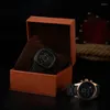 Uhrenboxen Hohe Quanlity PU-Lederbox Modeschmuck Aufbewahrung Schwarz Einzelanzeige Geschenk Herren können Logo W067 anpassen