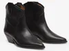 نساء الجلود الجديدة Isabesl Dahope Suede Boots Boots Fashion Pop Marant Cowboy Black Cluster Boots Western Style Box 35-41