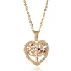 Pendentif Colliers Gravé Zircon En Forme De Coeur Ornent L'arbre De Vie À La Mode Mariage Saint Valentin Cadeaux Drop Livraison 2022 18Xhq