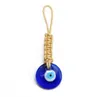 Anéis da chave do olho maligno turco 30mm 30mm Blue Blue Eye Weave Keychain Keyring for Men Mulher Car Key Pingente