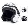 Motorcycle Helmets Retro Helmet Four Seasons 3/4 Half With Riding Glasses Scooter Crass Ski Locomotive Crash