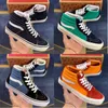 أحذية كلاسيكيات أسود أبيض عالي التزلج القديم SKOOL SK8-HI CANVAS الرجال نساء أحذية رياضية مسطحة غير رسمية 36-44