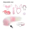 Beauty Items 1Set Collar Chain Slave Ankle Handcuff Bondage Nipple Clips Butt Plug Whip sexy BDSM Kit Fetish SM Toys for Women Couples