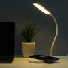 Lampes de table Dimmable LED Lampe de bureau Chambre Lampe de lecture 10W Chargeur sans fil