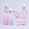 Glass Essential Oil Perfume Bottle Thick Pipette Dropper Bottles with Rose Gold Cap 5-100ml