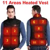Men's Vests Men's Heating Vest Puffer USB Sleeveless Jacket Men Winter Electric Heated Waistcoat Down Coat Techwear