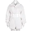 Women's Tracksuits Wishyear 2023 Casual Cozy Two Piece Set White Fleece Jacket And Cargo Shorts Trending Autumn Winter Outfits For Women