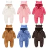 Rompers born Baby Romper Winter Costume Boys Clothes Polar Fleece Warm Girls Clothing Overall Jumpsuit 220913