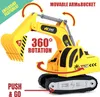 Pull Toys Excavator Tractor Flatbed Truck 1 12 Scale Large Size Push and Go Toy Trucks Construction Friction Truck with Lights Sounds