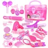 2432pcs fingem brincar Kid Make Up Toys Pink Makeup Set Princess Hairdressing Simulation Plastic Toy para meninas Vestindo cosméticos 220725