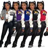 Brevtryck för kvinnor Dubbeltrådig baseballjacka GirlS Varsity Coat Desinger Cropped Patchwork Button Letterman-jackor