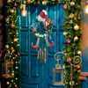 Decorative Flowers Christmas Wreath Door Hanging Decoration Clown Hat Leg Home Party Supplies