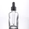 Bouteilles de parfum d'huile essentielle en verre clair plat 10ml-20ml-30ml-50ml E compte-gouttes de pipette de réactif liquide